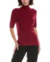 Anne Klein Half Sleeve Turtleneck Sweater In Burgundy