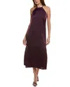 Anne Klein Satin Midi Slipdress In Purple
