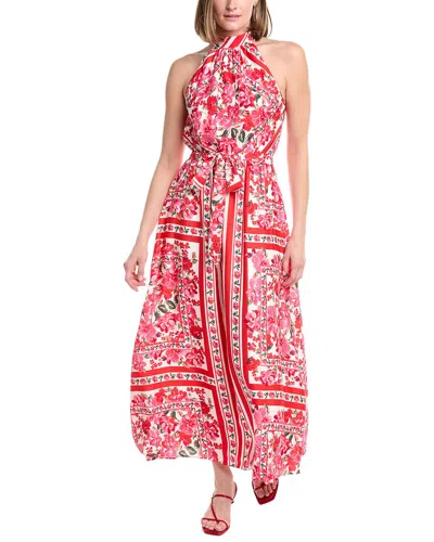 Anne Klein Halter Neck Maxi Dress In Multi