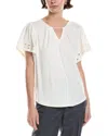 Anne Klein Harmony Keyhole Blouse In White