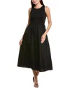 Anne Klein Womens Sleeveless Mixed Media Midi Dress Xxs P Xxl