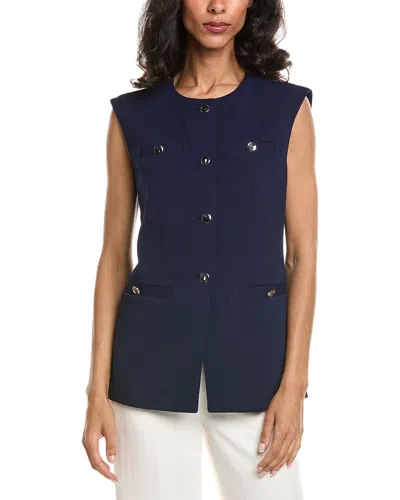 Anne Klein Heavy Cool Crepe Vest In Black
