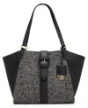 Anne Klein Herringbone Medium Tote Bag In Black