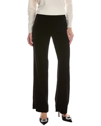 Anne Klein High-rise Pull-on Wide Leg Velvet Pant In Black