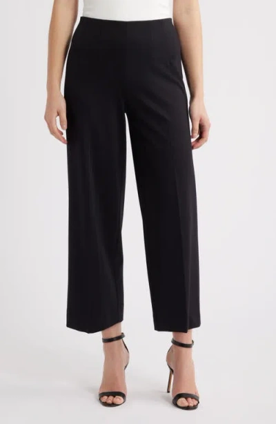 Anne Klein High Waist Pull-on Wide Leg Pants In Anne Black