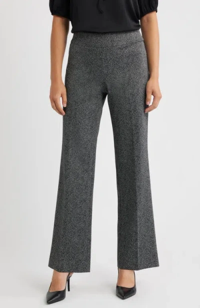 Anne Klein High Waist Pull-on Wide Leg Pants In Black