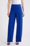 Anne Klein High Waist Pull-on Wide Leg Pants In Santorini Blue