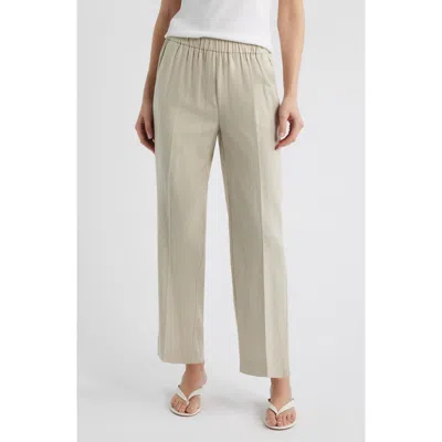 Anne Klein High Waist Pull-on Straight Leg Pants In Green