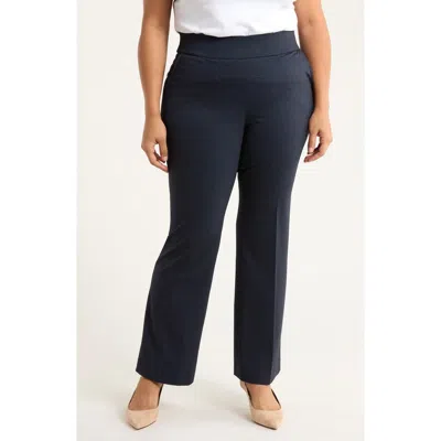Anne Klein High Waist Straight Leg Pants In Blue