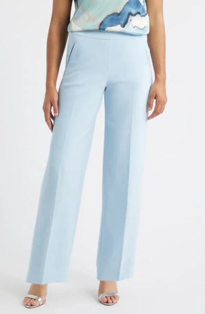 Anne Klein High Waist Wide Leg Pull-on Pants In Blue