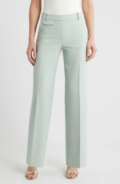 Anne Klein High Waist Wide Leg Pull-on Pants In Green