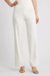 Anne Klein High Waist Wide Leg Pull-on Pants In White