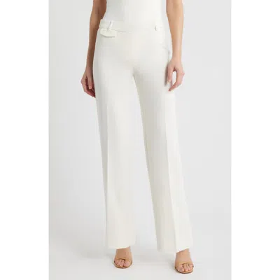 Anne Klein High Waist Wide Leg Pull-on Pants In White