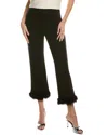 Anne Klein Womens Faux Fur Viscose Cropped Pants In Black
