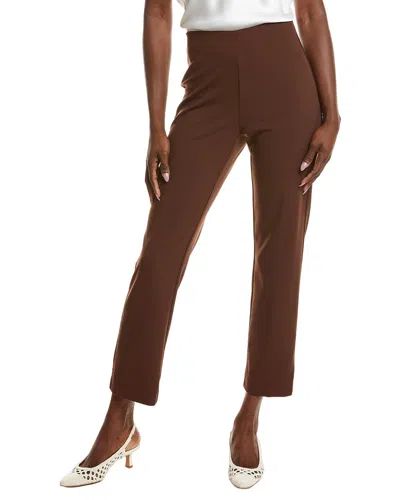 Anne Klein Hollywood Waist Straight Ankle Pant In Brown