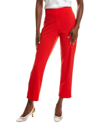 Anne Klein Hollywood Waist Straight Ankle Pant In Red