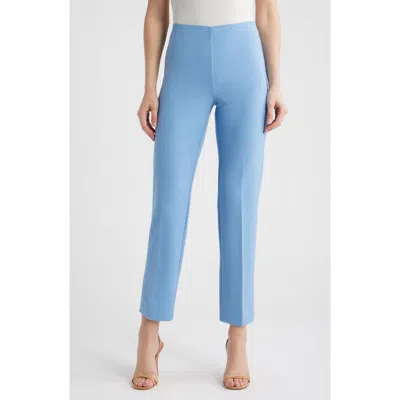 Anne Klein Hollywood Waist Straight Leg Ankle Pull-on Pants In Blue
