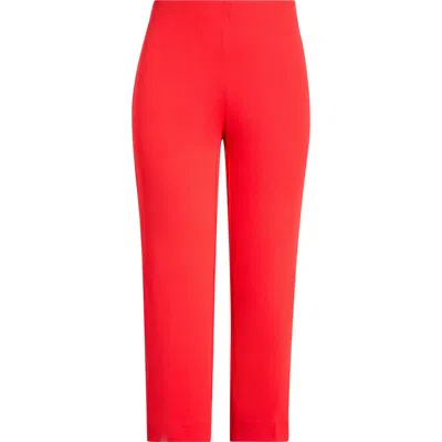 Anne Klein Hollywood Waist Straight Leg Ankle Pull-on Pants In Red