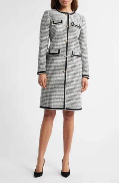 anne klein black and white dress Faux Wrap Dress in Black main image 0
