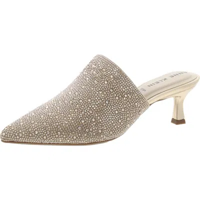 Anne Klein Idelle Womens Slip-on Pointed Toe Mules In Gold