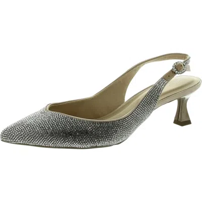 Anne Klein Idream Womens Padded Insole Man Made Slingback Heels In Multi