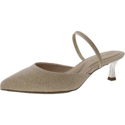 Anne Klein Iella Womens Slip On Pointed Toe Slingback Heels In Gold