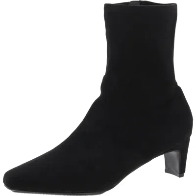 Anne Klein Iga Womens Zipper Faux Suede Booties In Black