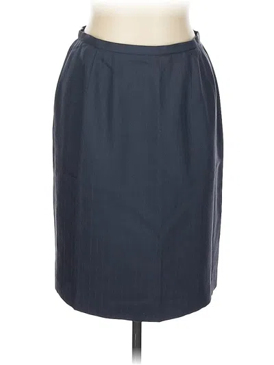 Pre-owned Anne Klein Ii Wool Skirt In Gray
