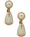 Anne Klein Imitation Pearl Cap Teardrop Earrings In Gold