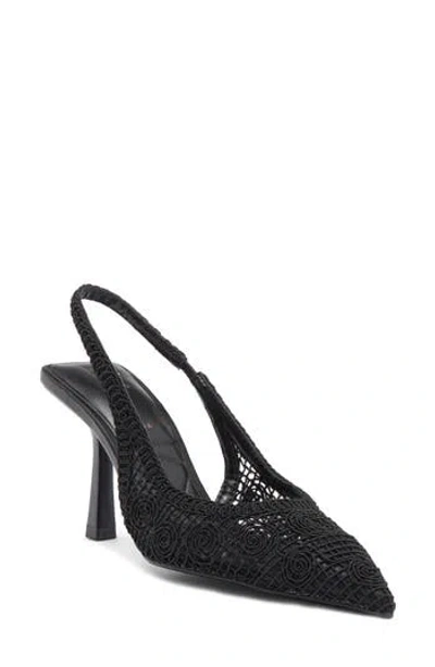 Anne Klein Indianna Slingback Pump In Black Novelty Fabric