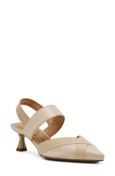 Anne Klein Ireland Kitten Heel Pointed Toe Pump In Natural
