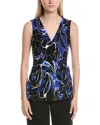 Anne Klein Floral Sleeveless Knit Wrap Top