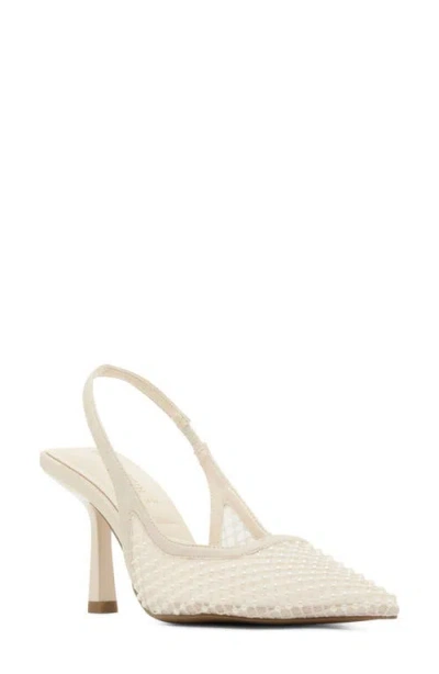 Anne Klein Itzy Pointed Toe Slingback Pump In Pearl