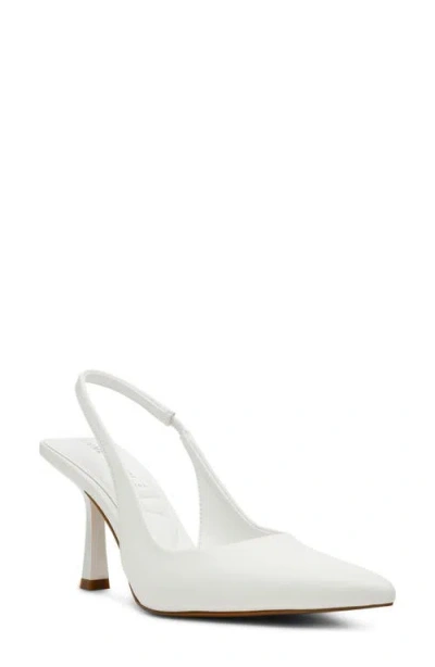 Anne Klein Itzy Pointed Toe Slingback Pump In White