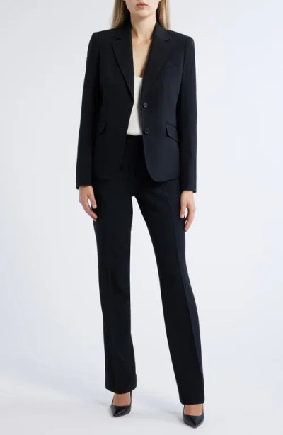 Anne Klein Jacket & Straight Leg Pants Set In Black