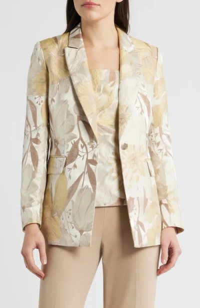 Anne Klein Jacquard Blazer In Neutral