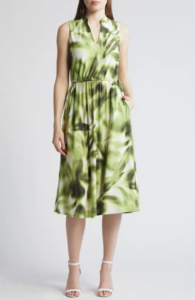 Anne Klein Jenna Sleeveless Dress In Sprout Multi