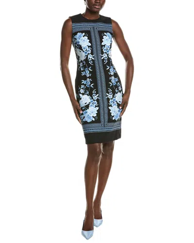 Anne Klein Print Sleeveless Sheath Dress In Black