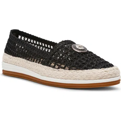 Anne Klein Joncey Espadrille Flat In Black Raffia