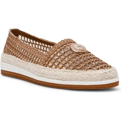 Anne Klein Joncey Espadrille Flat In Dark Cafe Raffia