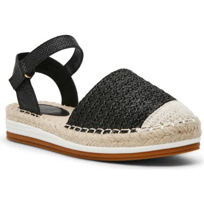 Anne Klein Jordanna Espadrille Sandal In Black Raffia