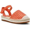 Anne Klein Jordanna Espadrille Sandal In Coral Raffia