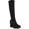 Anne Klein Journey Womens Wide Calf Faux Suede Knee-high Boots In Black