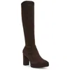 Anne Klein Journey Womens Block Heel Faux Suede Knee-high Boots In Gold