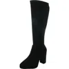 Anne Klein Journey Womens Wide Calf Faux Suede Knee-high Boots In Black