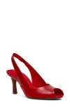Anne Klein Jovi Slingback Peep Toe Pump In Red