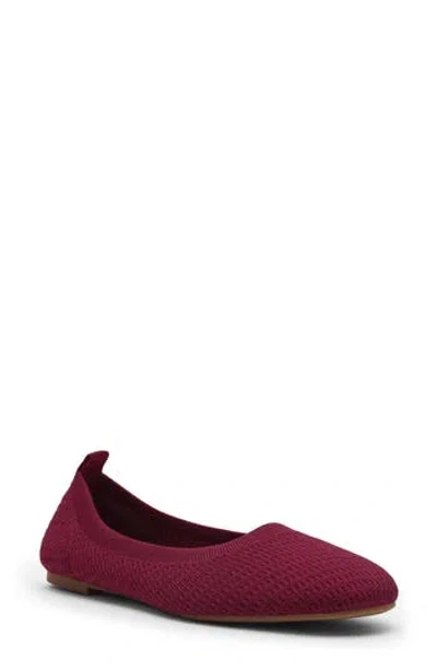 Anne Klein Joyy Knit Ballet Flat In Burgundy