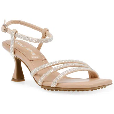 Anne Klein Jules Womens Rhinestone Faux Suede Heels In Multi