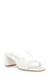 Anne Klein Women's Karma Block Heel Dress Sandals In Clear Vinyl,white