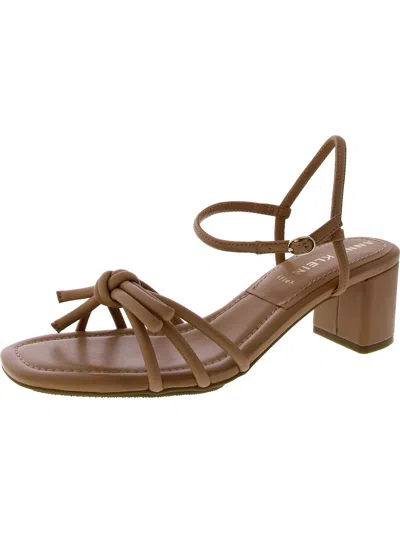 Anne Klein Keilly Womens Faux Leather Ankle Strap Block Heel In Multi